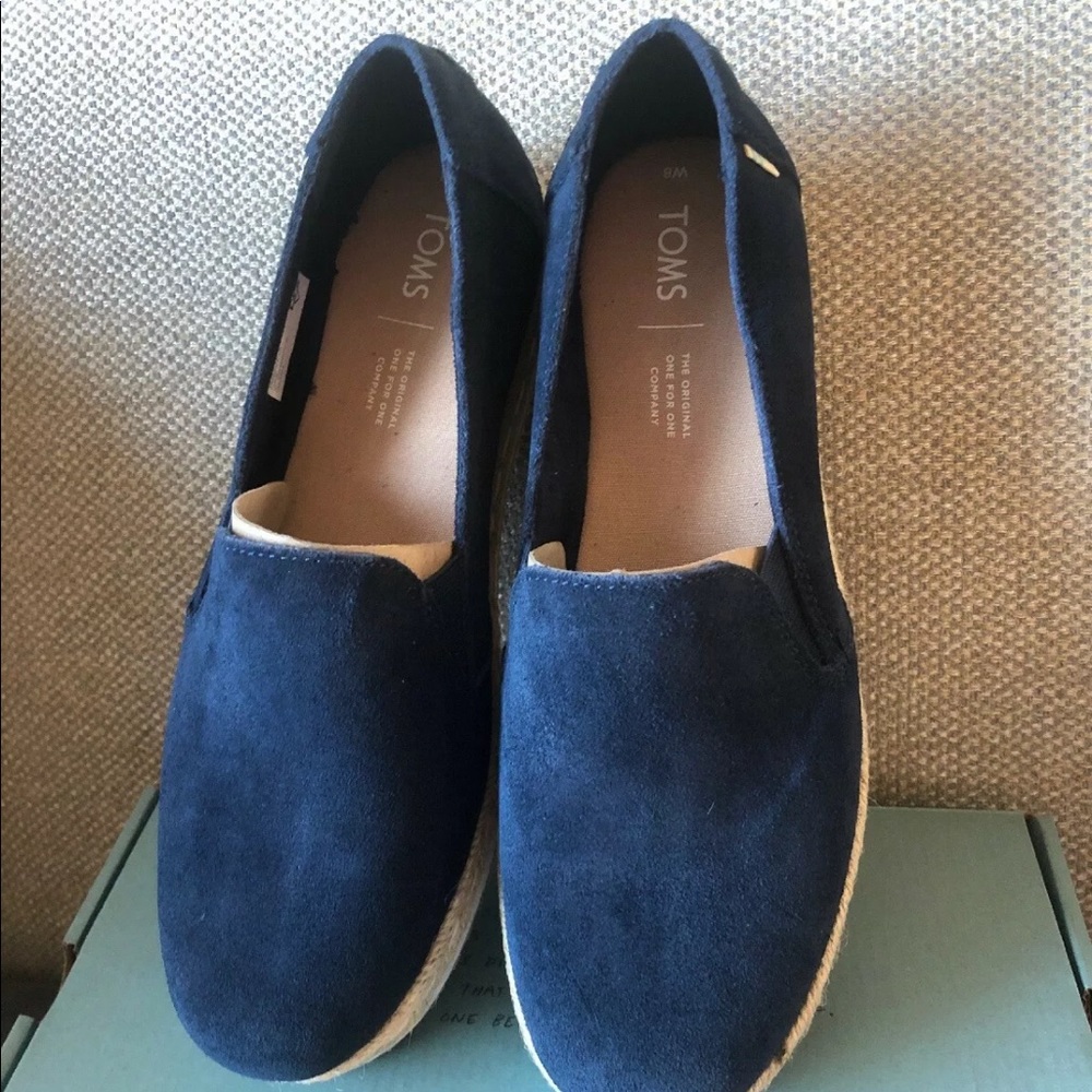 Toms blue suede espadrille 8